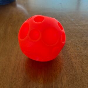 Treat ball for dogs roll and treats fall out 4” tall